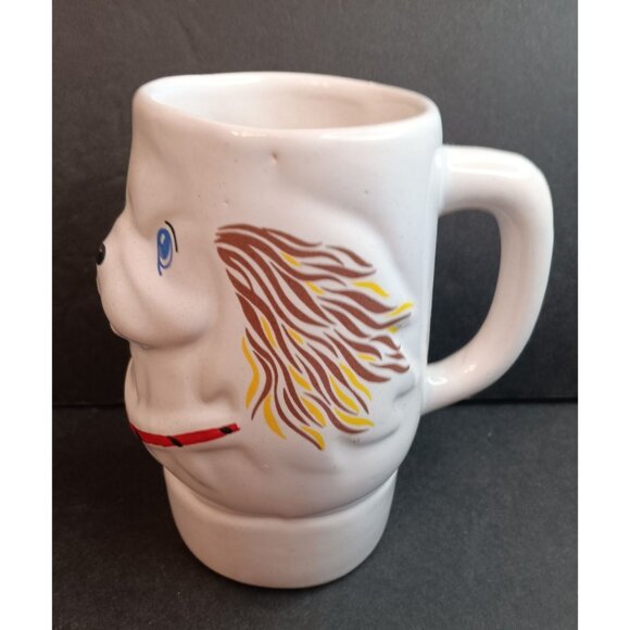 Vintage Adorable Dog Puppy Mug, 3D, Coffee Cocoa Cup, Ceramic Pottery, Spaniel - Picture 2 of 4